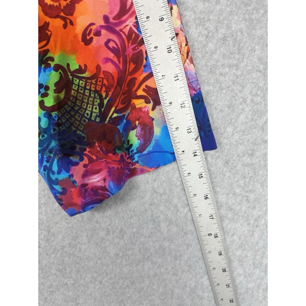 Soft Surroundings Blouse PL Blue Ultraviolet Floral Anniah Top Boho Artsy 3/4 - Picture 11 of 11